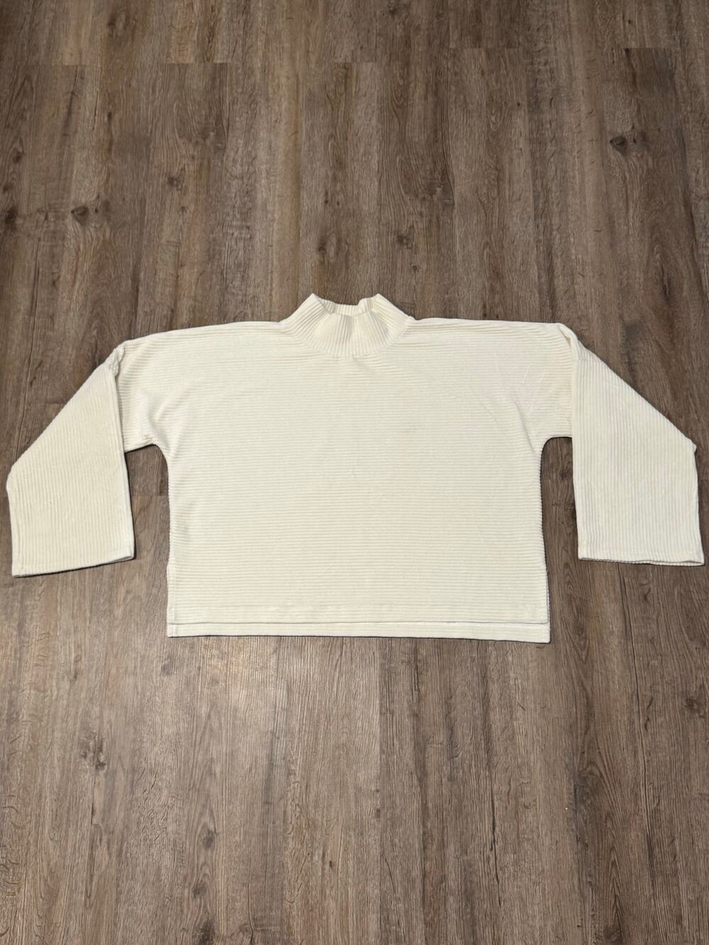 Madewell Women's Texture & Thread Velour Corduroy Mockneck Top Size XL